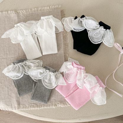 Solid Stitching Lace Socks - image 2