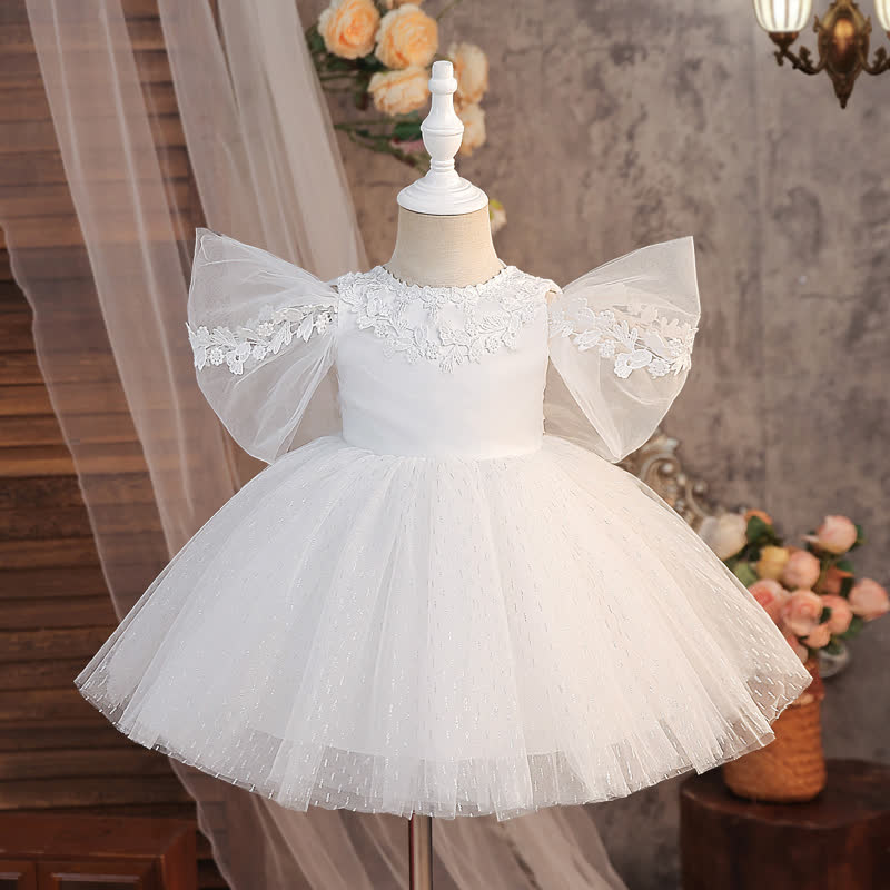 Mesh & Jacquard Lace Short Sleeve Short Dresses - image 2
