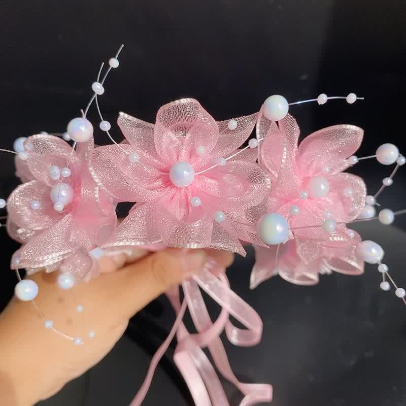 Solid Rosette Headband - Pink - image 4
