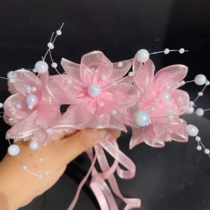 Solid Rosette Headband - Pink - image 4