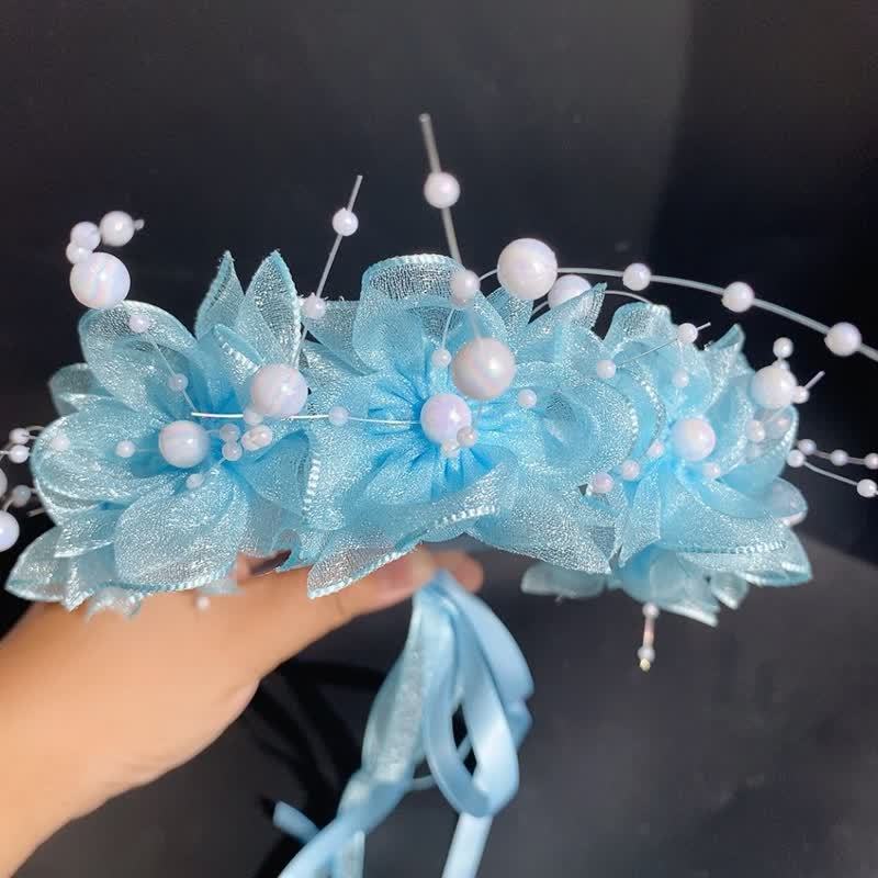 Solid Rosette Headband - Blue - image 8