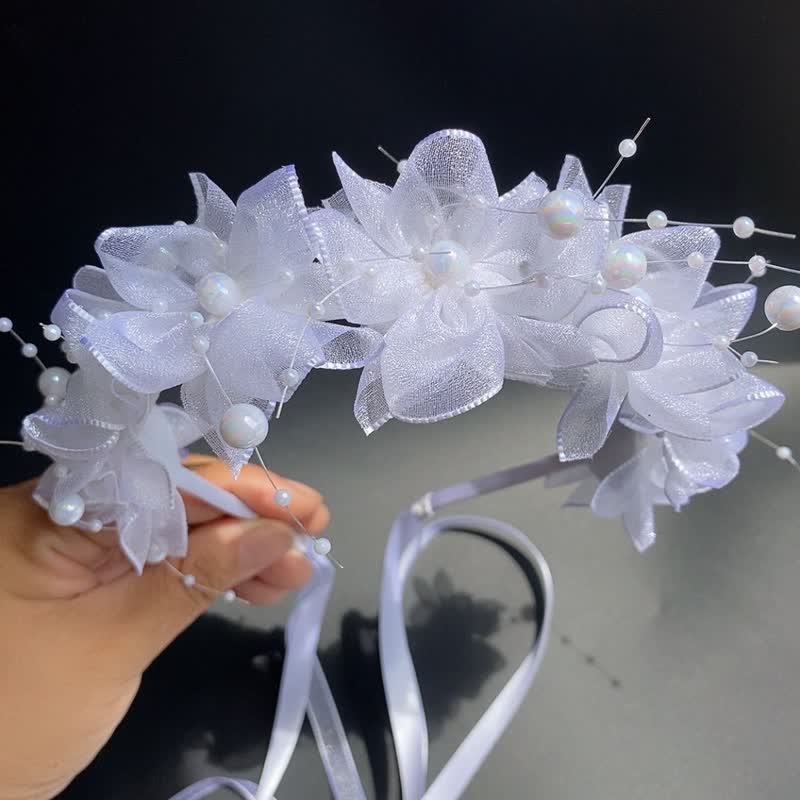 Solid Rosette Headband - White - image 6