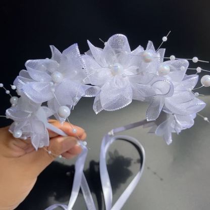 Solid Rosette Headband - White - image 6