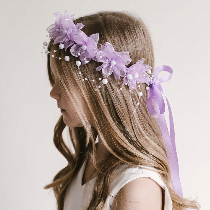Solid Rosette Headband - Purple - image 1