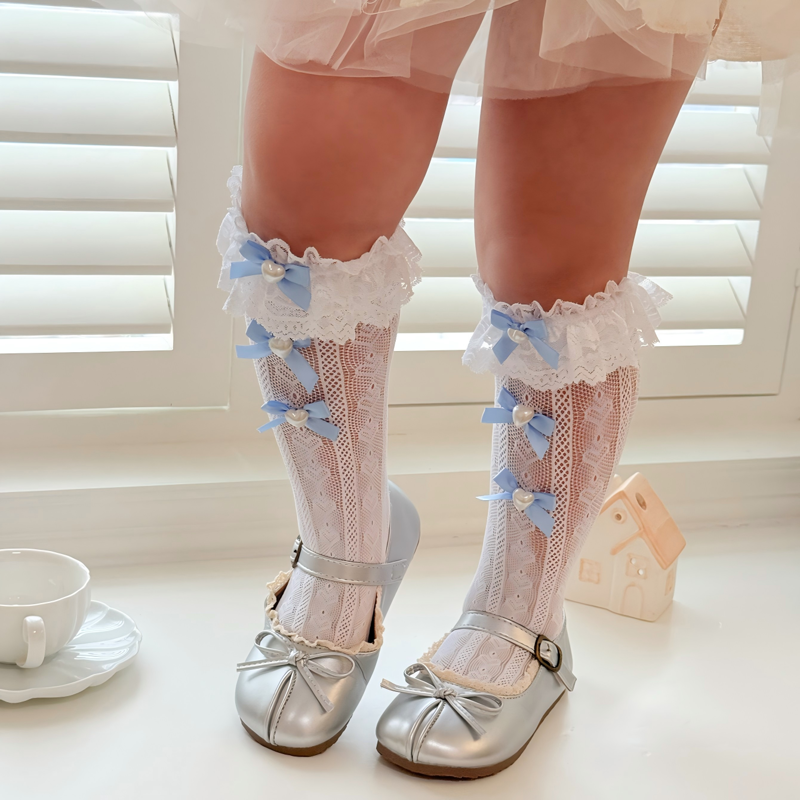 Solid With Bow Socks - image 8