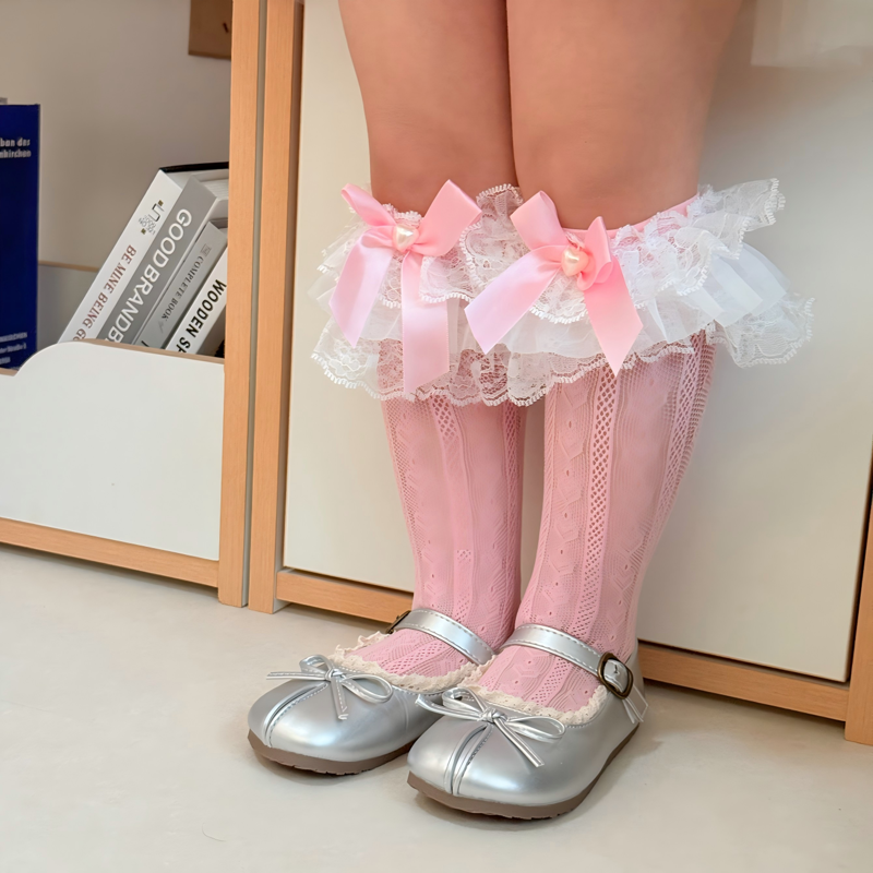 Solid With Bow Socks - image 10