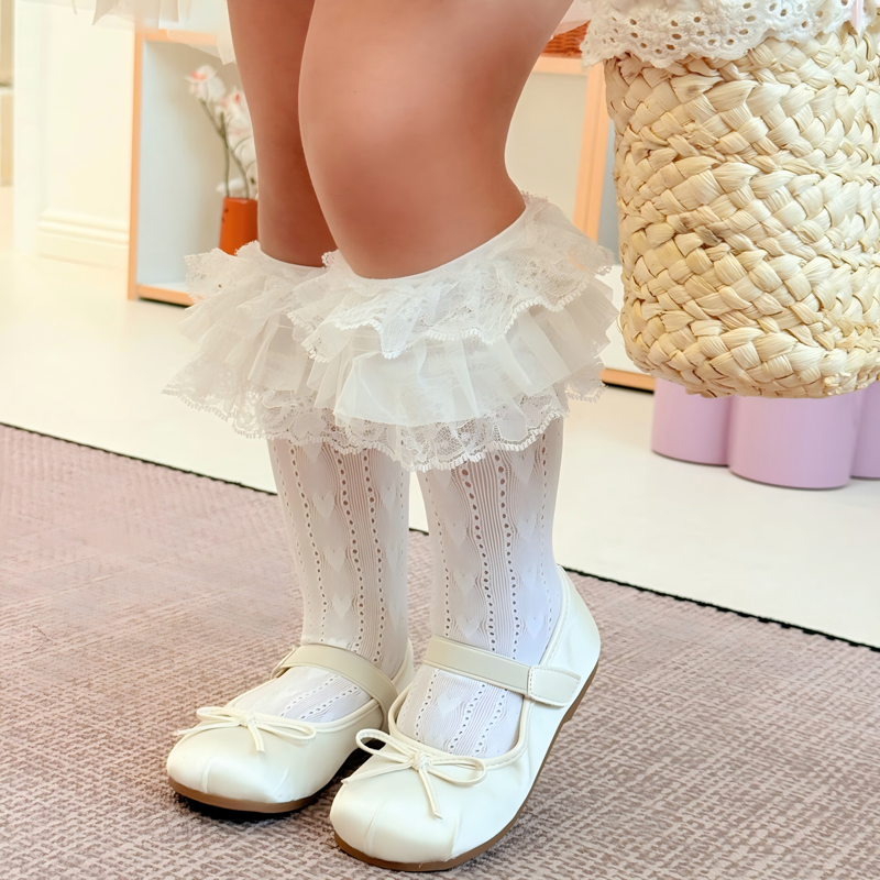 Solid With Bow Socks - image 2