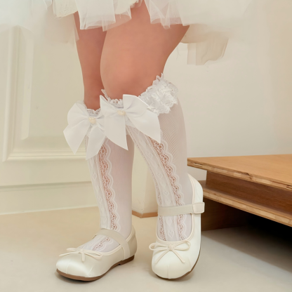Solid With Bow Socks - image 18