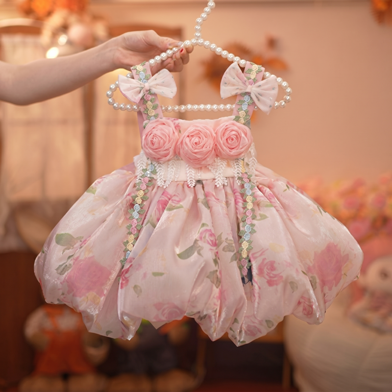 Chemical Fiber Blend Rosette Sleeveless Short Dresses - image 3