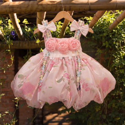 Chemical Fiber Blend Rosette Sleeveless Short Dresses - image 5