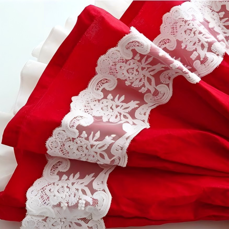 100% Cotton Stitching Lace Sleeveless Short Two-piece Set - image 14