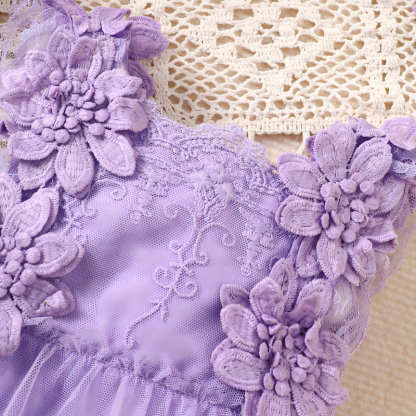 Mesh Lace Edge Sleeveless Short Bodysuit - image 31