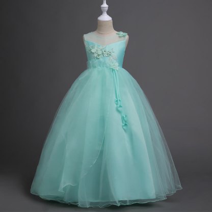 Organza Rosette Sleeveless Maxi Dresses - image 3