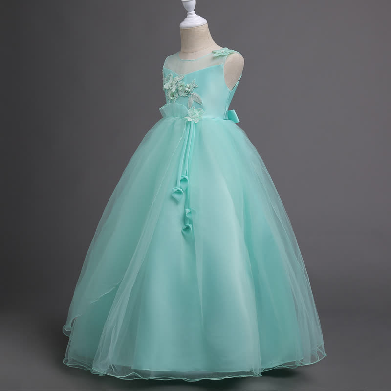 Organza Rosette Sleeveless Maxi Dresses - image 2