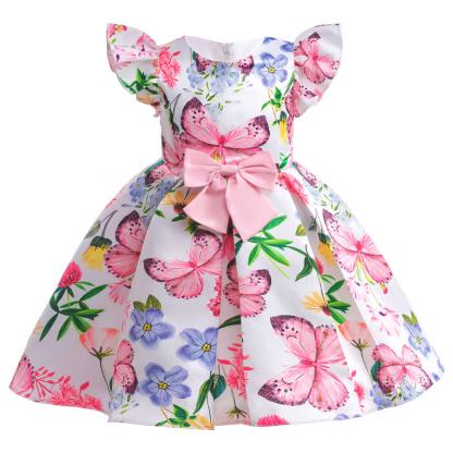 Polyester Cotton Printing  Bow Sleeveless Midi Dresses - image 2