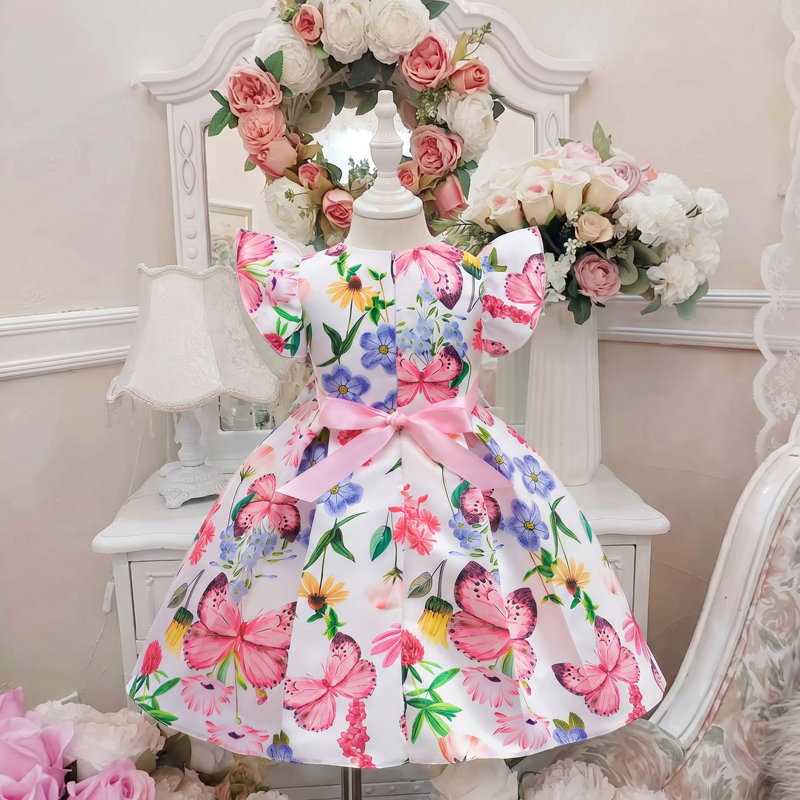 Polyester Cotton Printing  Bow Sleeveless Midi Dresses - image 4