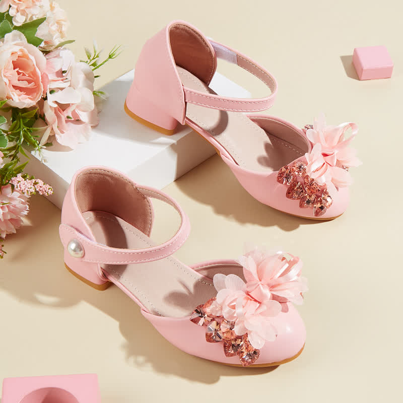 Solid Rosette Square Toe Mary Janes - Pink - 22cm - image 1