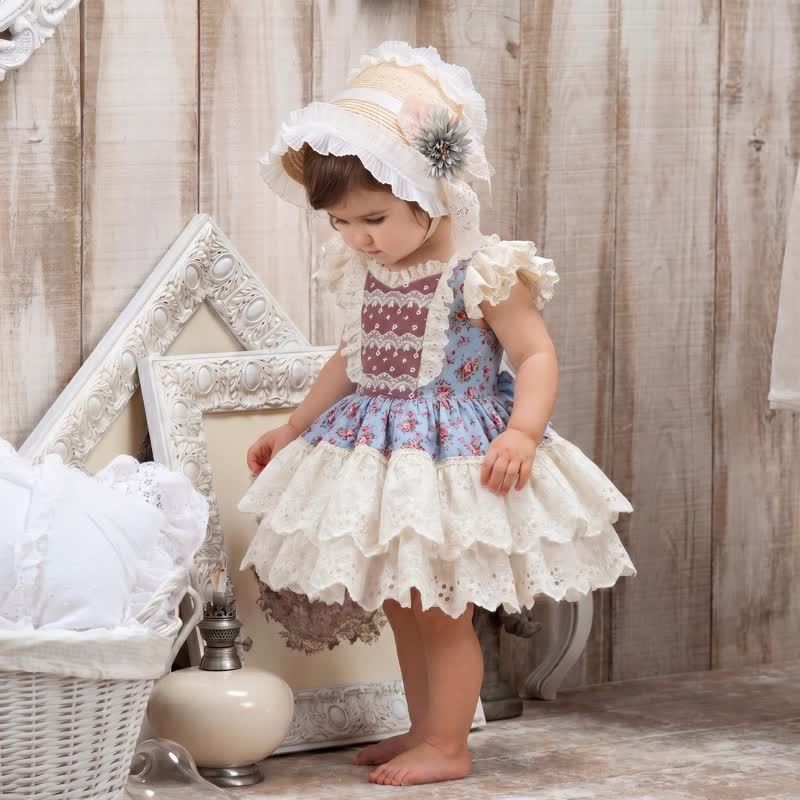 100% Cotton Stitching Lace Cap Sleeve Short Dresses - image 6