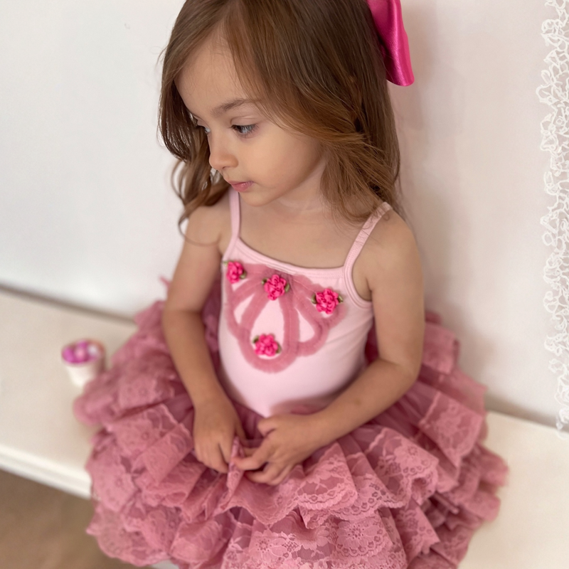 100% Cotton Split Joint Sleeveless Midi Dresses - Dusty Pink - 5Y - image 1
