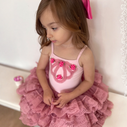 100% Cotton Split Joint Sleeveless Midi Dresses - Dusty Pink - 5Y - image 1