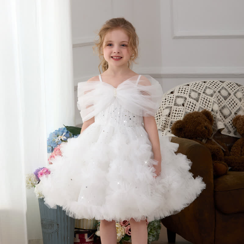 Mesh Split Joint Sleeveless Midi Dresses - White - 8Y - image 9