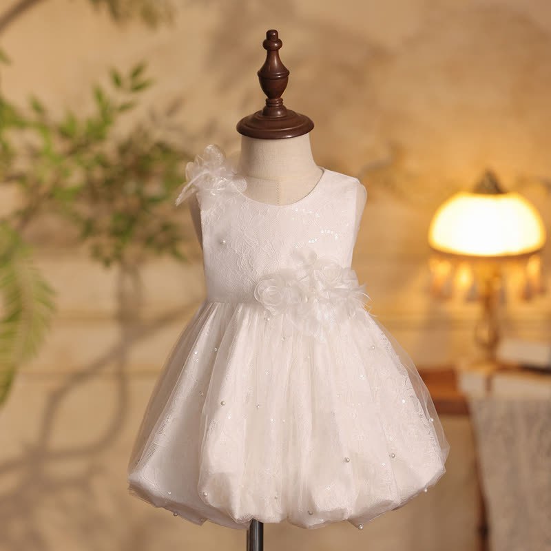 Lace Rosette Sleeveless Midi Dresses - image 2