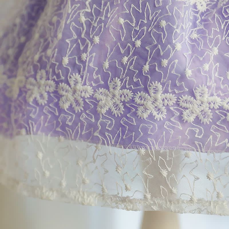Lace Bow Cap Sleeve Midi Dresses - image 7