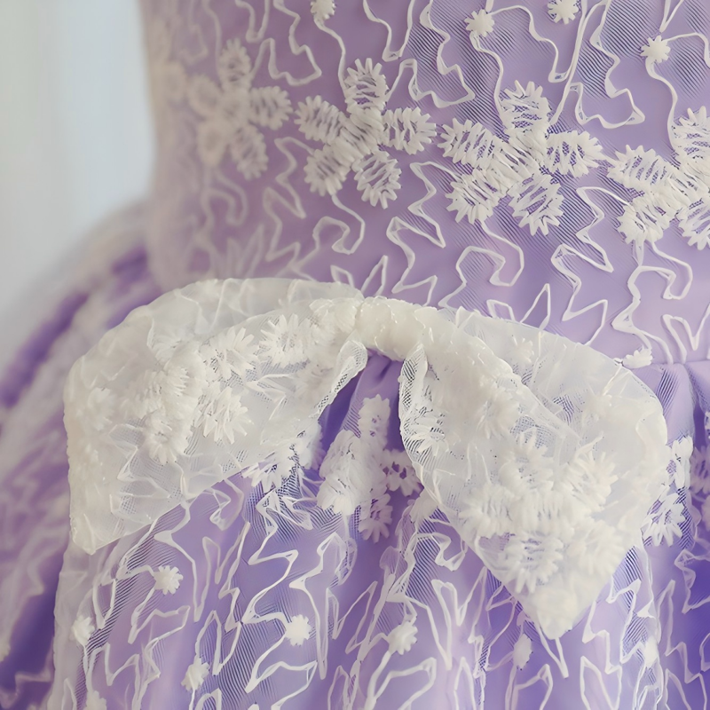 Lace Bow Cap Sleeve Midi Dresses - image 6