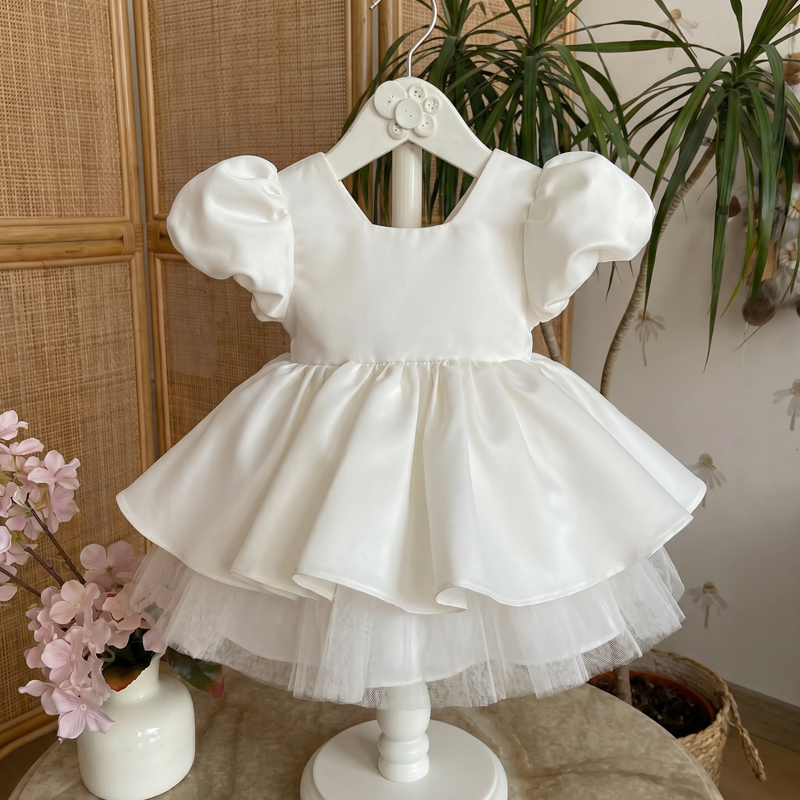 Satin Bow Short Sleeve Midi Dresses - image 2