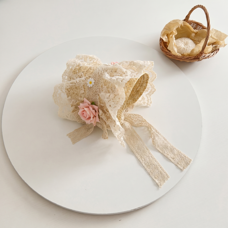 Solid Rosette Hat - Off-white - image 1