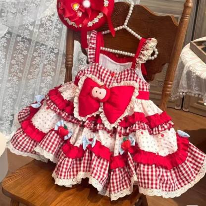 100% Cotton Bow  Lace Edge Sleeveless Short Dresses - image 4