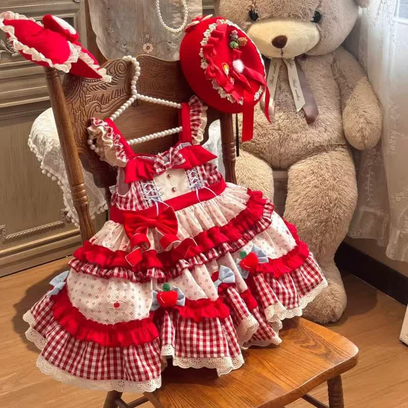 100% Cotton Bow  Lace Edge Sleeveless Short Dresses - image 3