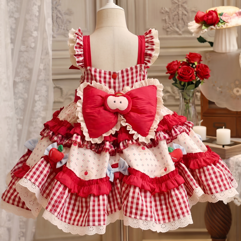 100% Cotton Bow  Lace Edge Sleeveless Short Dresses - image 2