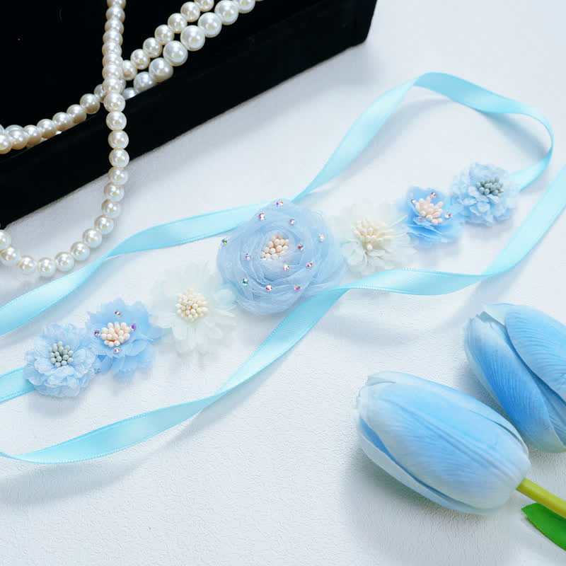 Solid Rosette Hair Accessories - Light Blue - One size - image 2