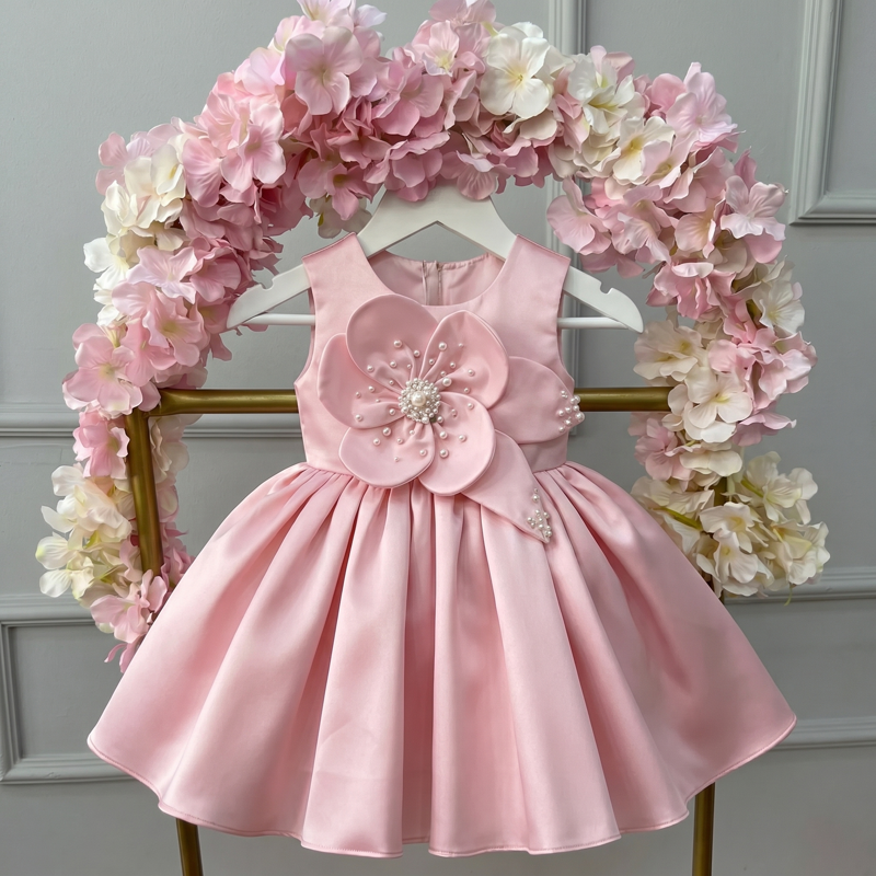 Satin Rosette Sleeveless Midi Dresses - image 2