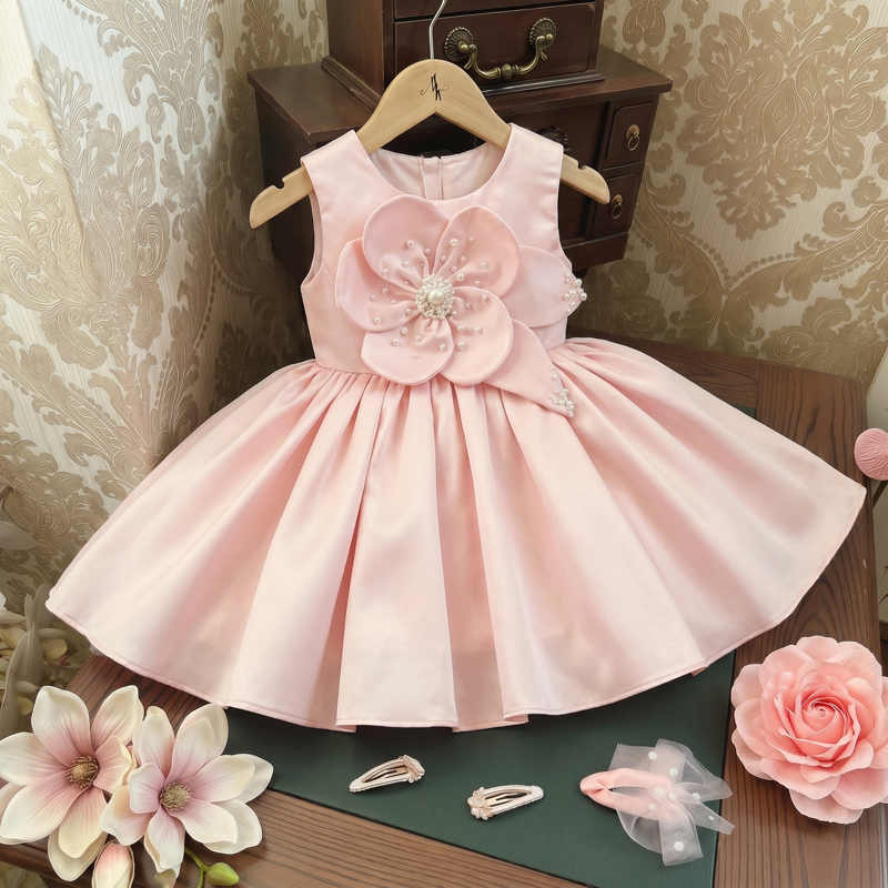 Satin Rosette Sleeveless Midi Dresses - image 3