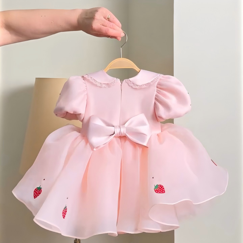 Organza Short Sleeve Short Dresses - image 3