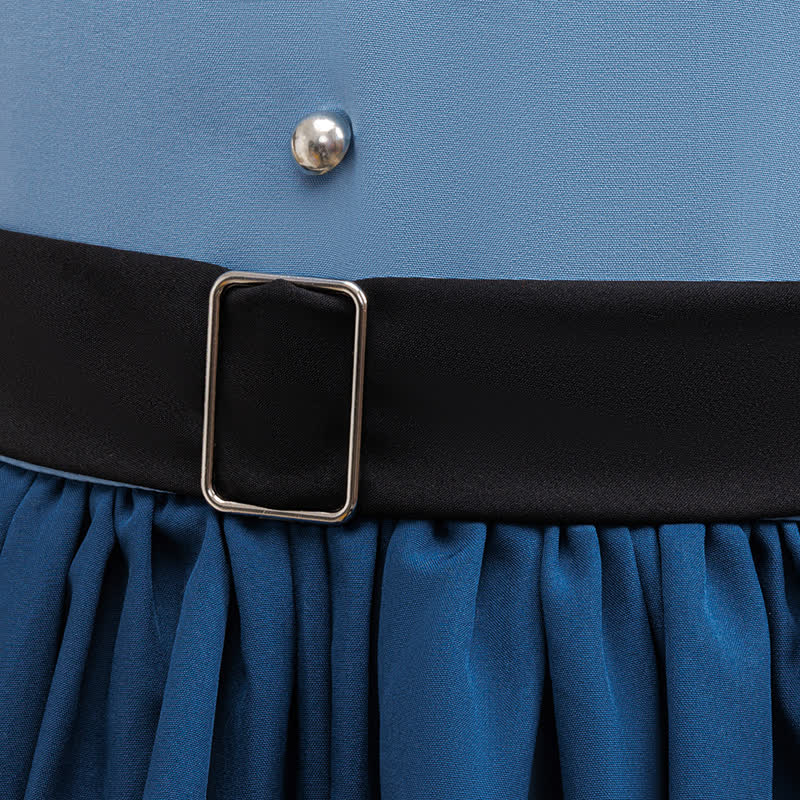 Satin Tiered Short Sleeve Midi Dresses - image 6