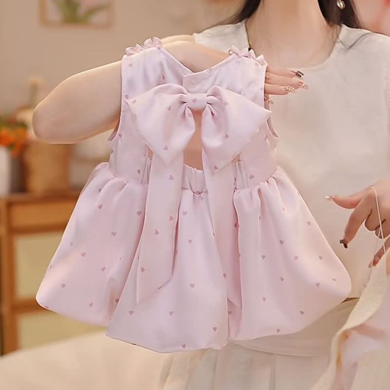 Satin Bow Backless Sleeveless Short Dresses - image 4