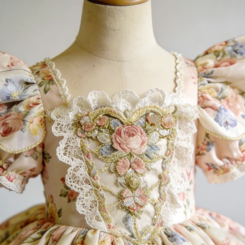 Polyester Cotton Lace Edge Short Sleeve Short Dresses - image 5