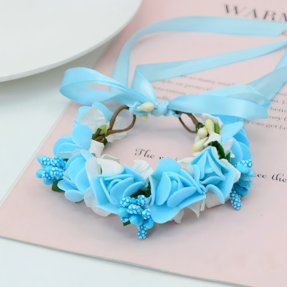 Solid Rosette Wrist Corsage - Blue - 17CM - image 13