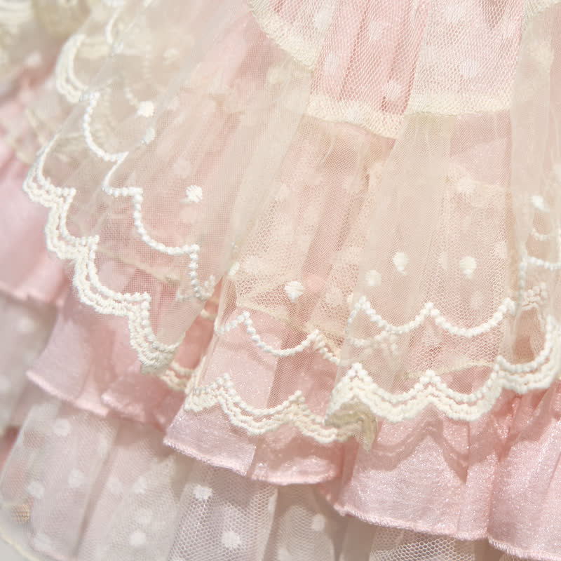 Mesh Rosette  Lace Edge Sleeveless Midi Dresses - image 8