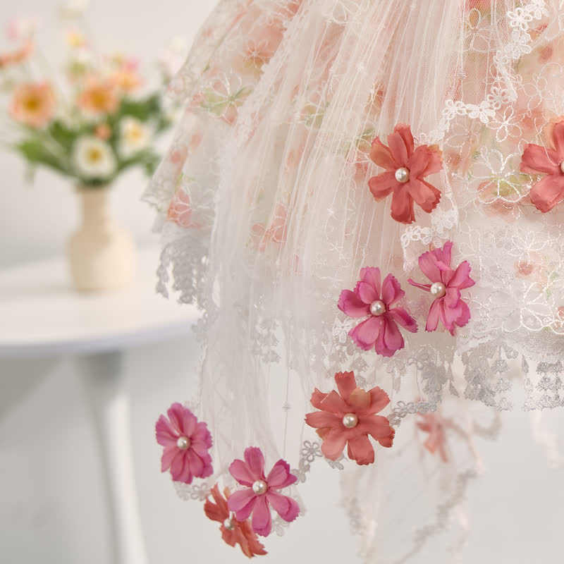 Mesh Rosette Lace Edge Sleeveless Midi Dresses - image 8
