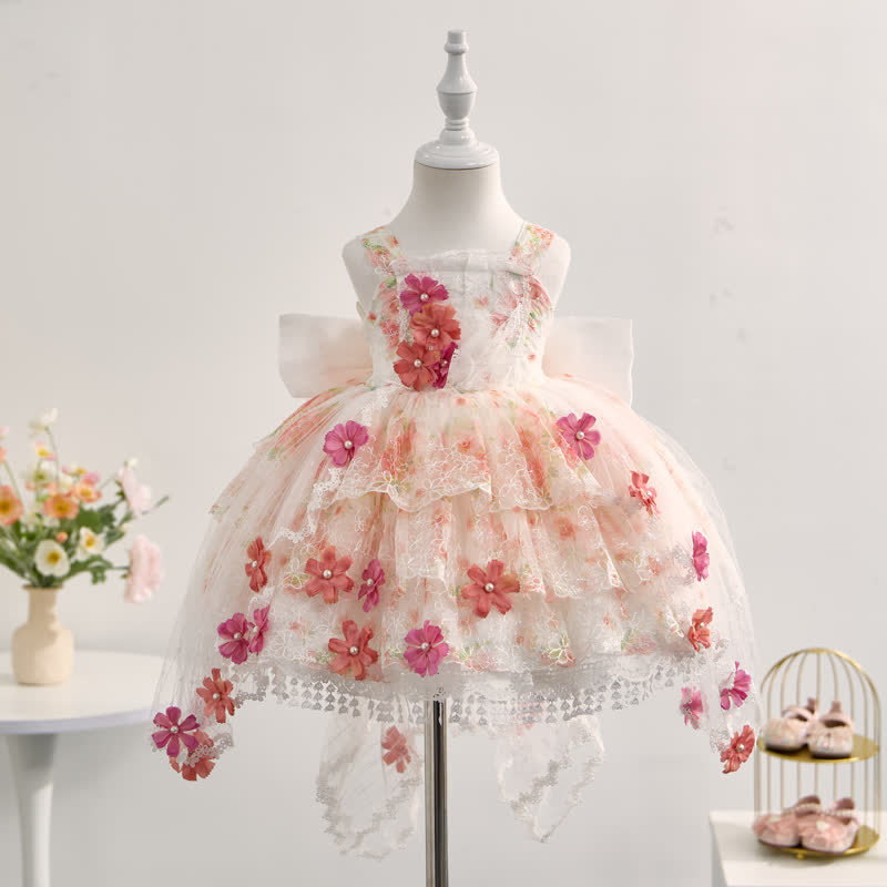 Mesh Rosette Lace Edge Sleeveless Midi Dresses - image 2