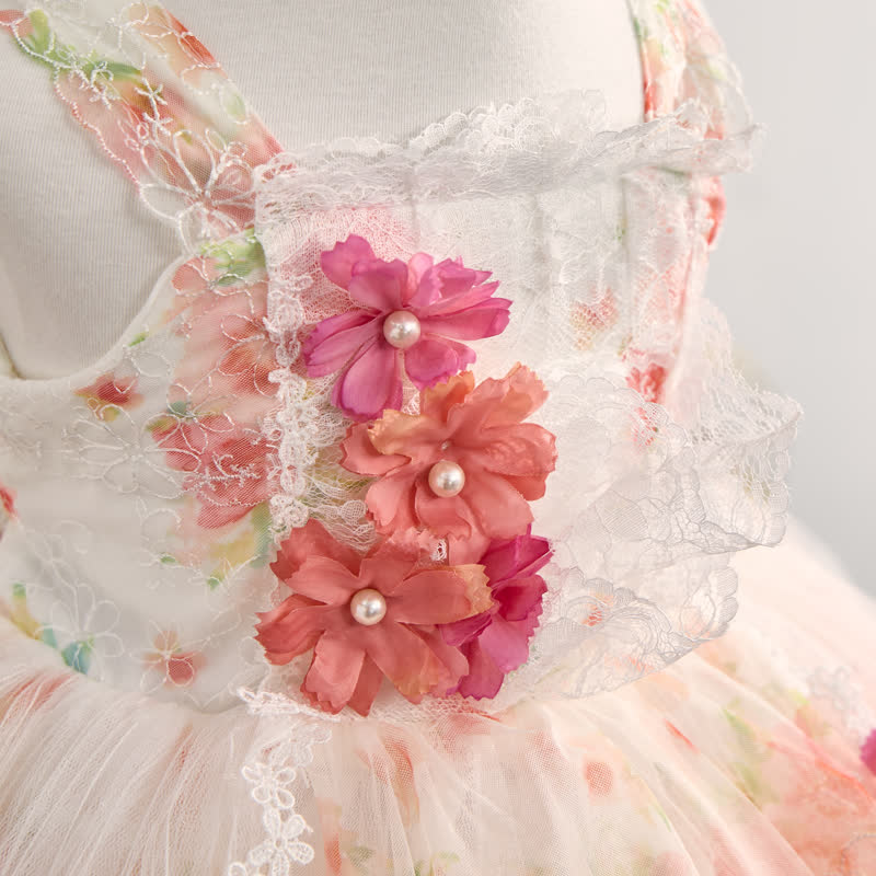 Mesh Rosette Lace Edge Sleeveless Midi Dresses - image 6