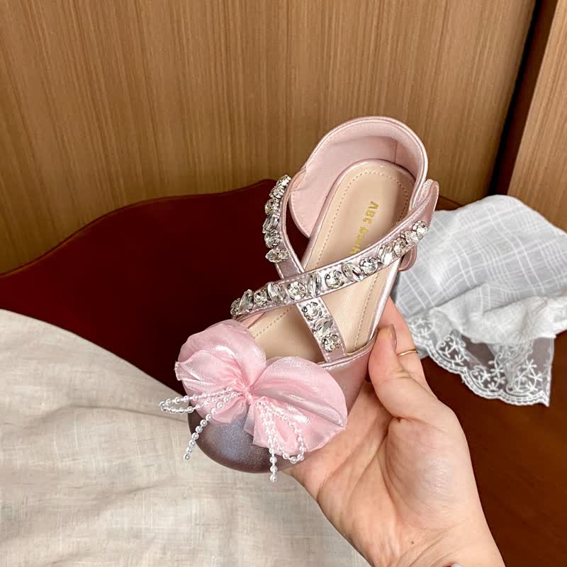 Solid Rosette Round Toe Sandals - image 5