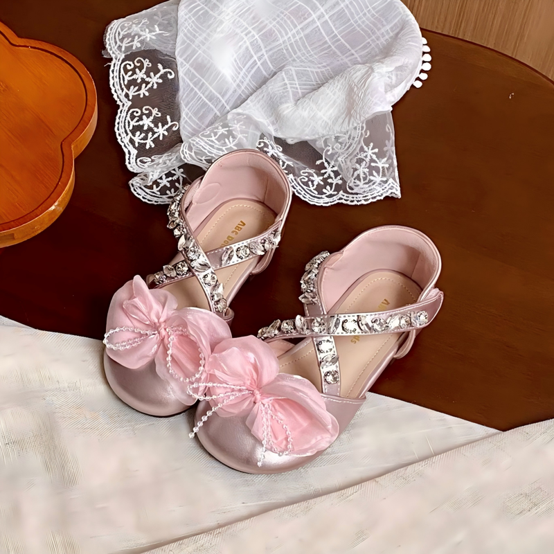 Solid Rosette Round Toe Sandals - image 4