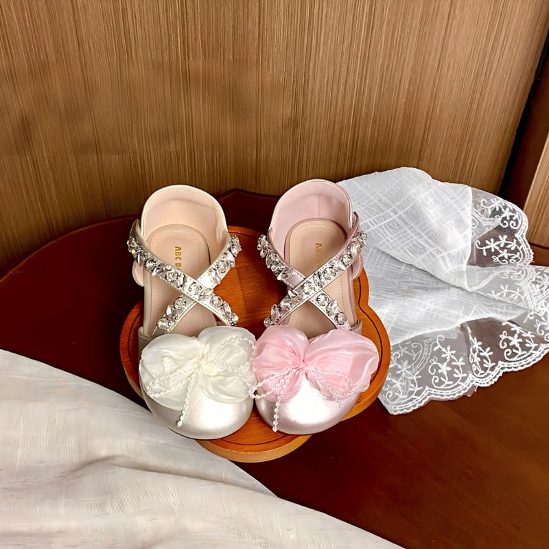 Solid Rosette Round Toe Sandals - image 7