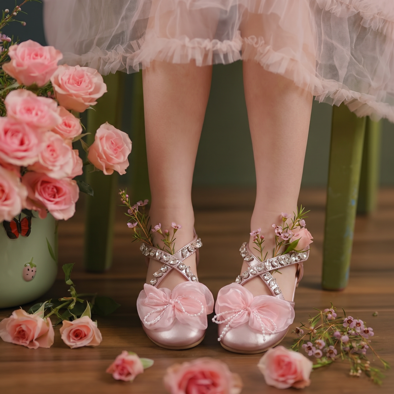 Solid Rosette Round Toe Sandals - image 3