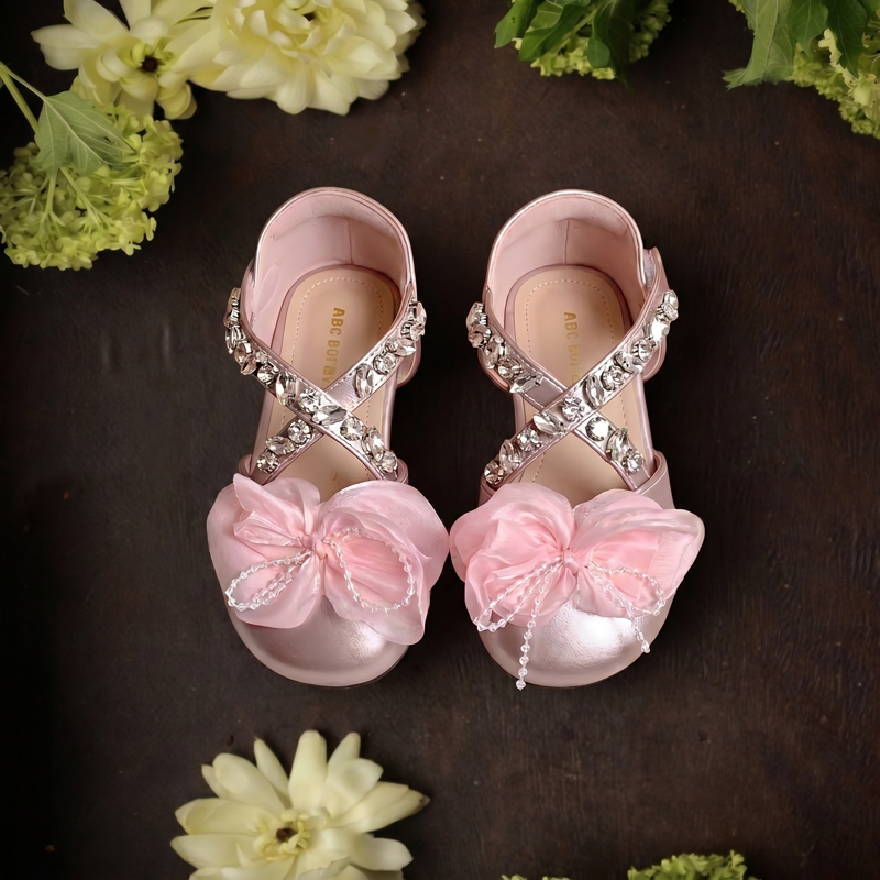Solid Rosette Round Toe Sandals - image 2